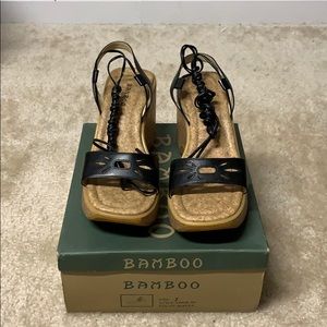 Bamboo Tan and Black Platforms